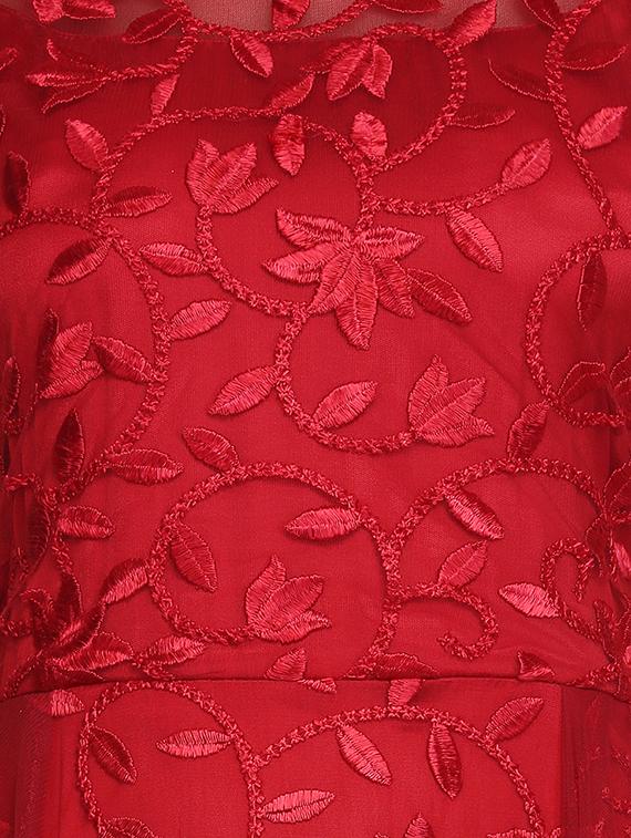 embroidered net flared gown - 16614348 - Zoom Image - 4