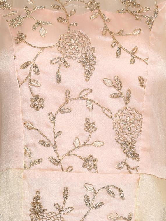 embroidered net flared gown - 16614349 - Zoom Image - 4