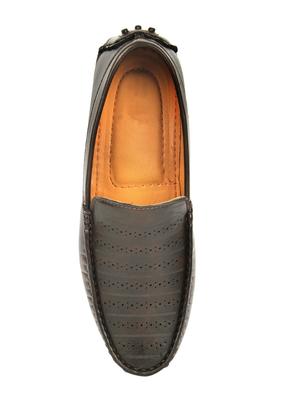 brown leatherette slip on loafers - 16614733 - Standard Image - 4