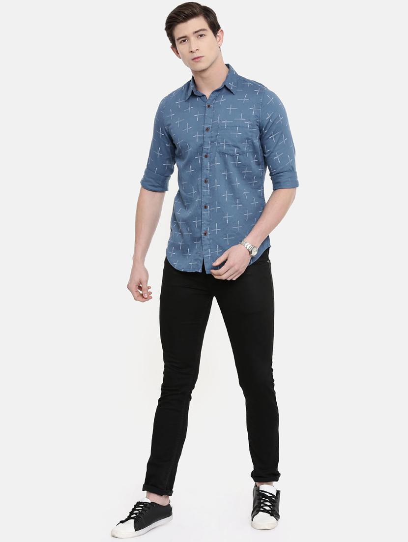 blue printed casual shirt - 16614767 - Zoom Image - 4