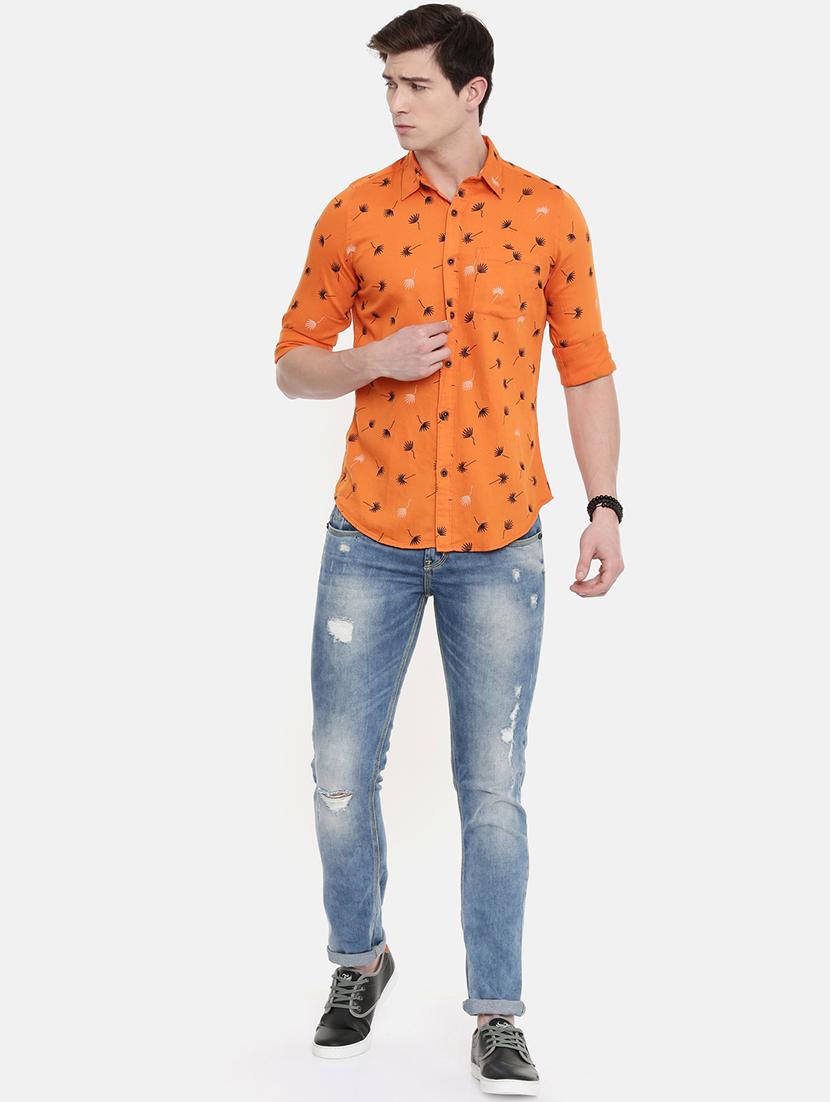 orange printed casual shirt - 16614771 - Zoom Image - 4