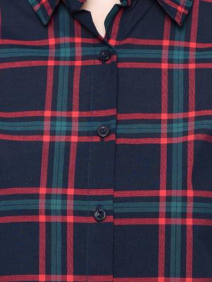 curved hem checkered shirt - 16614992 - Standard Image - 4