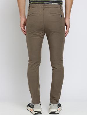 brown printed flat front casual trouser - 16615210 - Standard Image - 4