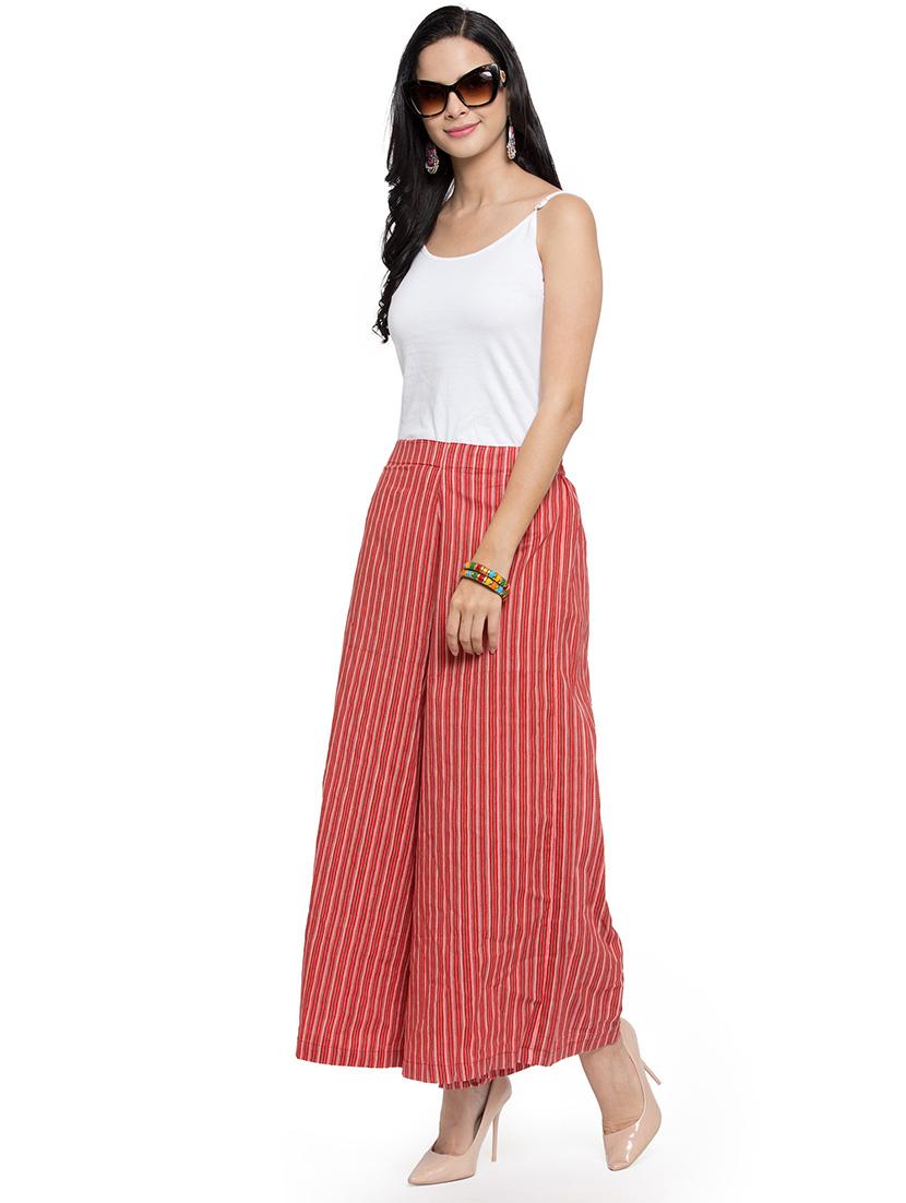 high rise striped palazzo - 16615295 - Zoom Image - 4