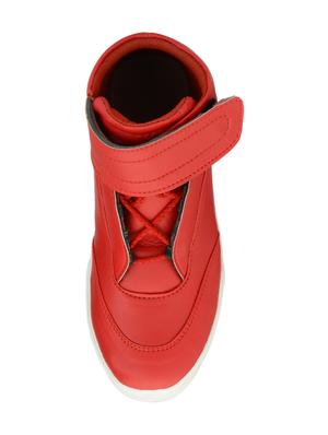 red leatherette lace up sneakers - 16615656 - Standard Image - 4
