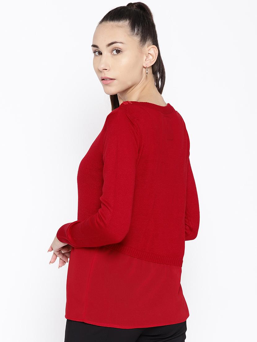 boat neck solid pullover - 16616301 - Zoom Image - 4