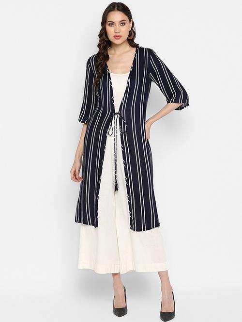 navy blue rayon shrug - 16616369 - Standard Image - 1