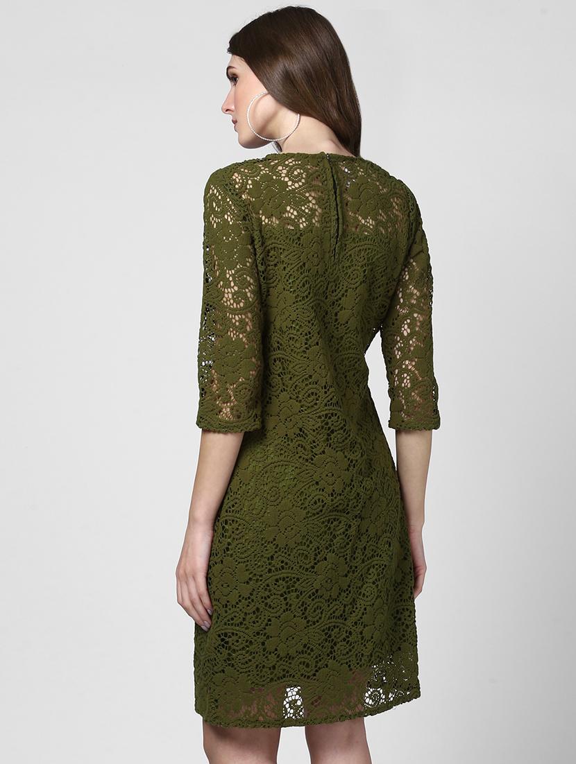 round neck laced sheath dress - 16616438 - Zoom Image - 4