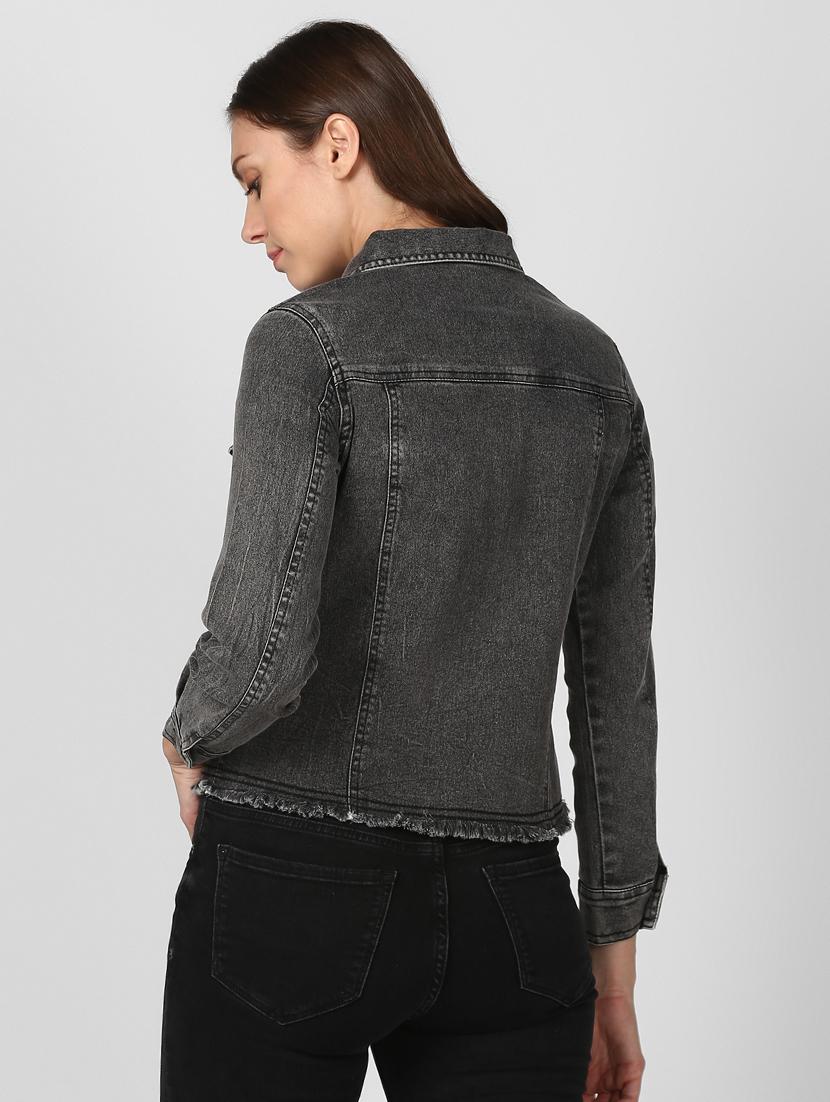 distressed detail denim jacket - 16616452 - Zoom Image - 4