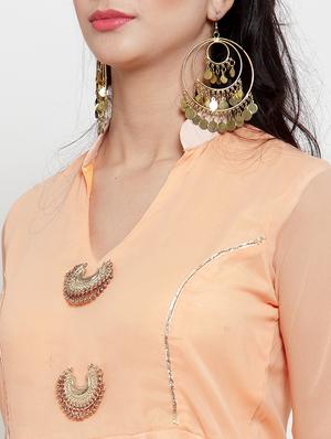 gota work solid anarkali kurta - 16618084 - Standard Image - 4