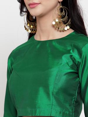 solid top with floral flared lehenga - 16618122 - Standard Image - 4