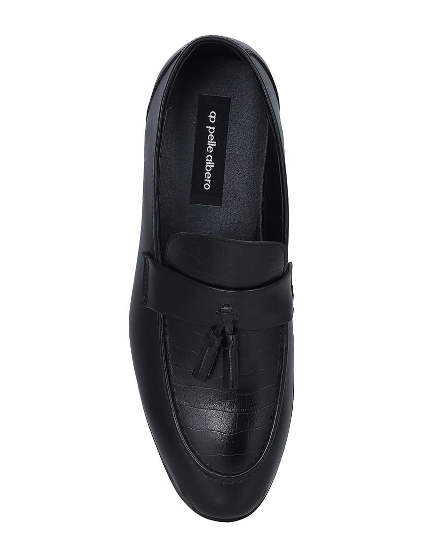 black leather tassel slip ons - 16618145 - Zoom Image - 4
