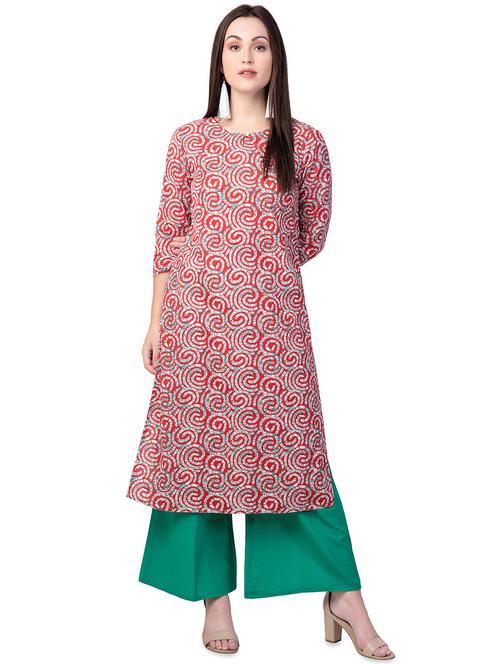 printed straight kurta - 16618164 - Standard Image - 1