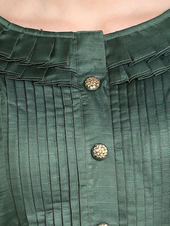 pleated yoke flared kurta - 16618390 - Zoom Image - 4