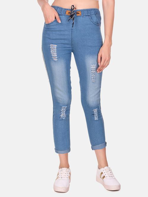 drawstring waist distressed jean - 16618785 - Standard Image - 1