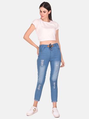 drawstring waist distressed jean - 16618785 - Standard Image - 4