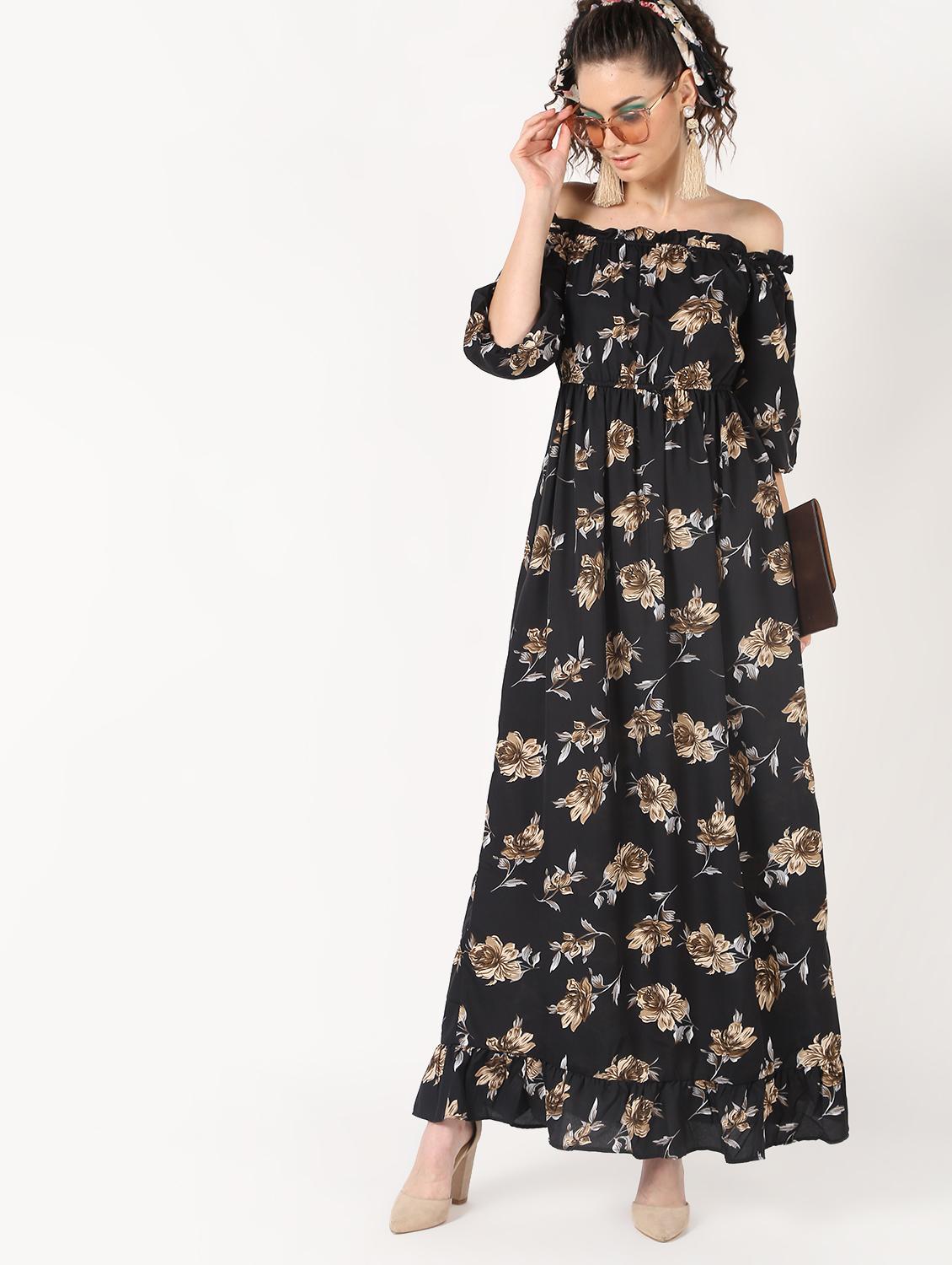off shoulder floral maxi dress - 16618847 - Zoom Image - 4
