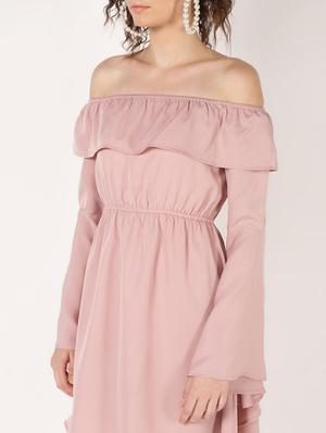 off shoulder asymmetric bell sleeved dress - 16618850 - Standard Image - 4