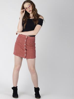 high rise button up skirt - 16619162 - Standard Image - 4