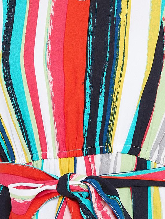 tie front striped a-line dress - 16619229 - Zoom Image - 4