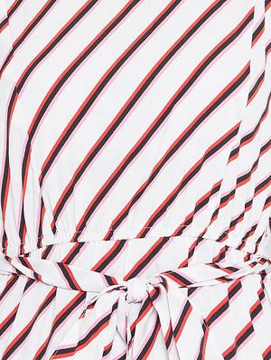 round neck striped a-line dress - 16619239 - Standard Image - 4
