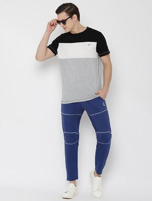 grey color block cut & sew t-shirt - 16620748 - Standard Image - 4