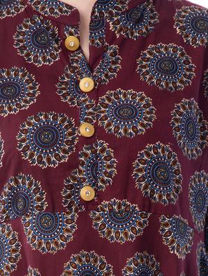 printed flared kurta - 16628524 - Standard Image - 4