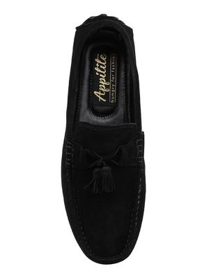 black suede slip on loafers - 16628909 - Standard Image - 4