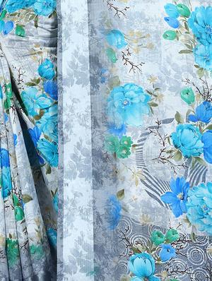 self-design printed saree with blouse - 16629575 - Standard Image - 4