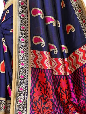paisley printed saree with blouse - 16629784 - Standard Image - 4