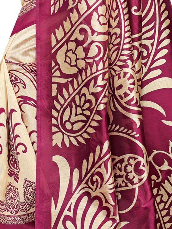 paisley printed saree with blouse - 16629791 - Zoom Image - 4