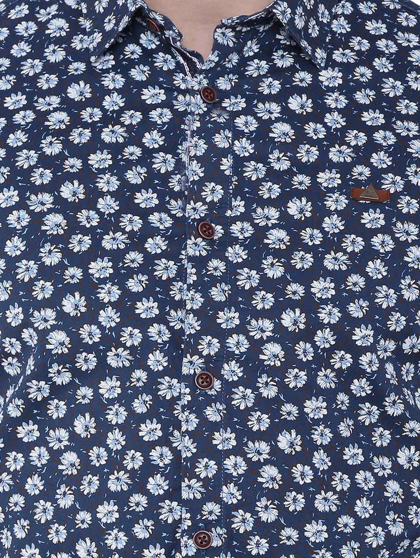 blue floral printed casual shirt - 16629886 - Zoom Image - 4