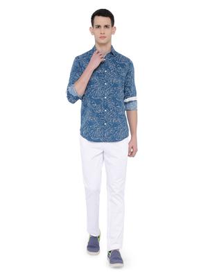 blue printed casual shirt - 16629893 - Standard Image - 4