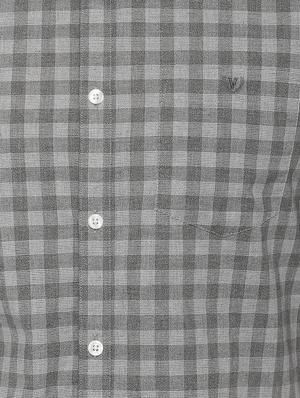 grey checkered casual shirt - 16630162 - Standard Image - 4