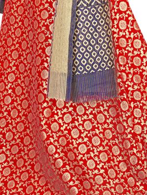 contrast flared lehenga - 16630283 - Standard Image - 4