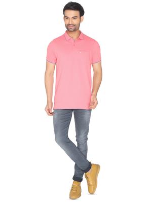 pink solid polo t-shirt - 16631013 - Standard Image - 4