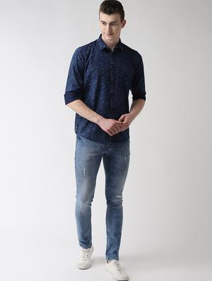 blue printed casual shirt - 16631228 - Standard Image - 4