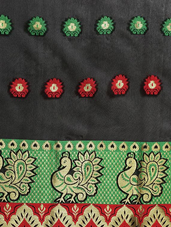 self-design woven saree with blouse - 16631331 - Zoom Image - 4