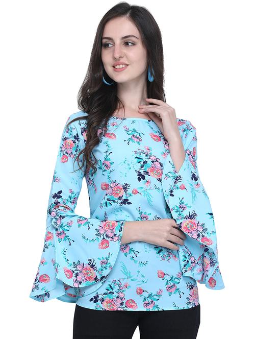 bell sleeved floral top - 16631529 - Standard Image - 1