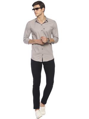 grey solid casual shirt - 16631765 - Standard Image - 4