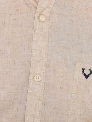 beige solid casual shirt - 16631988 - Standard Image - 4