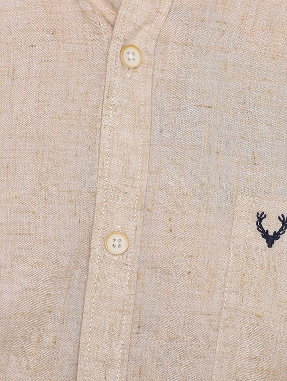 beige solid casual shirt - 16631988 - Zoom Image - 4