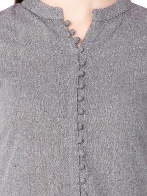 solid a-line kurta - 16632047 - Standard Image - 4