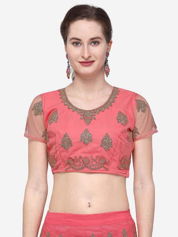 embroidered a-line lehenga - 16632195 - Zoom Image - 4