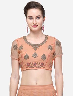 embroidered a-line lehenga - 16632196 - Standard Image - 4