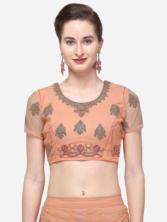embroidered a-line lehenga - 16632196 - Zoom Image - 4