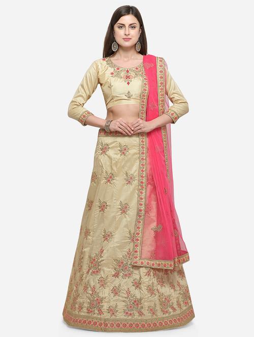 embroidered a-line lehenga - 16632233 - Standard Image - 1