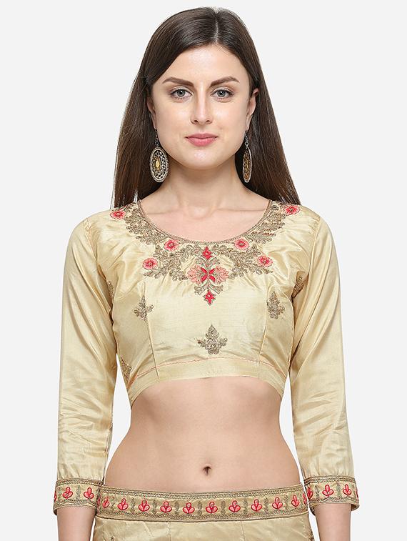 embroidered a-line lehenga - 16632233 - Zoom Image - 4