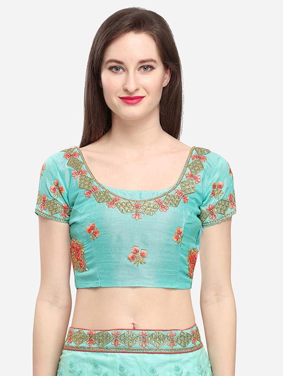 embroidered a-line lehenga - 16632259 - Zoom Image - 4