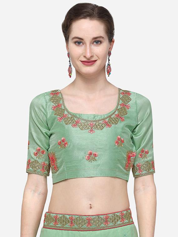 embroidered a-line lehenga - 16632262 - Zoom Image - 4